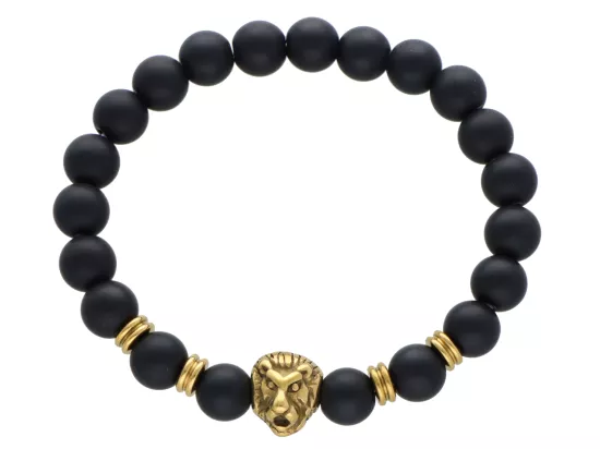 R4N50 BRANSOLETKA ONYKS MATOWY KULE 8 mm