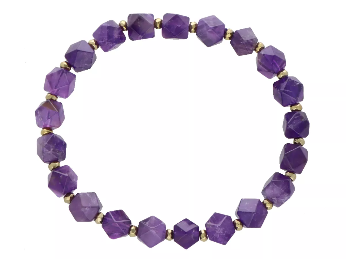 R5E39 BRANSOLETKA AMETYST I HEMATYT