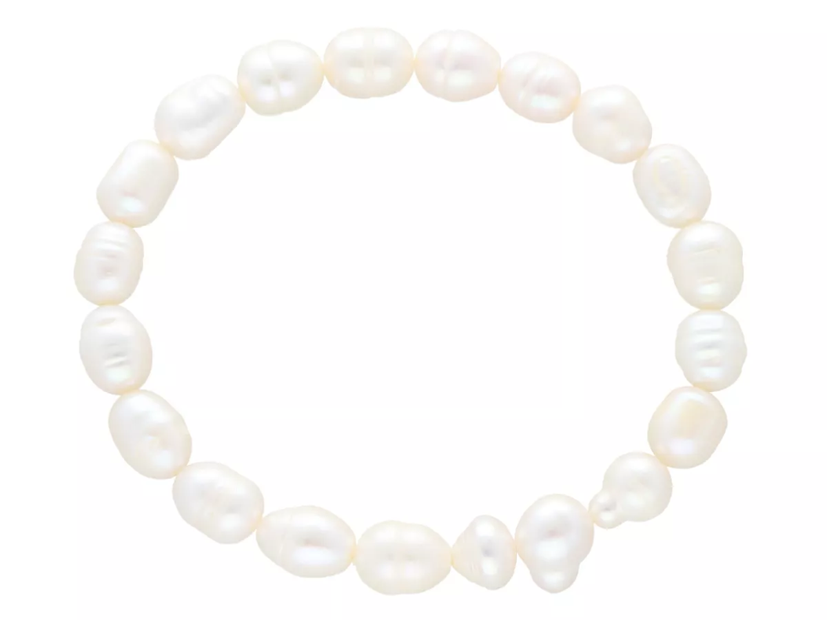 R2R63 BRANSOLETKA PERŁY NATURALNE NA GUMCE