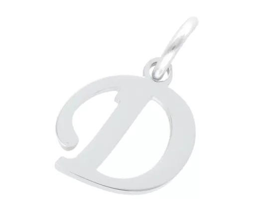 P5T04 ZAWIESZKA OZDOBNA ZE STALI CHIRURGICZNEJ LITERKA "D" - 1 SZTUKA