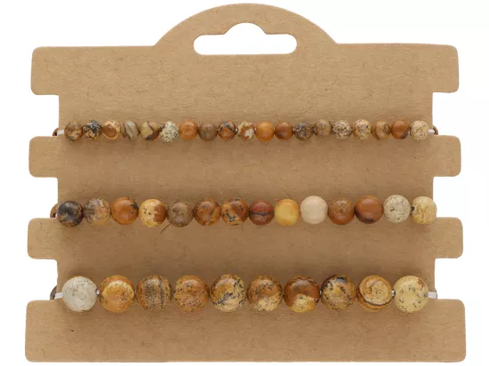 R4T99 ZESTAW BRANSOLETEK JASPIS OBRAZKOWY KULE