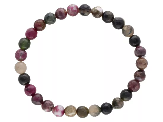 R4W60 BRANSOLETKA TURMALIN KULE FASETOWANE 6,5 mm