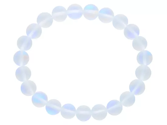 R4N27 BRANSOLETKA CYRKONIA SZKLANA MAT KULE 8,5 mm