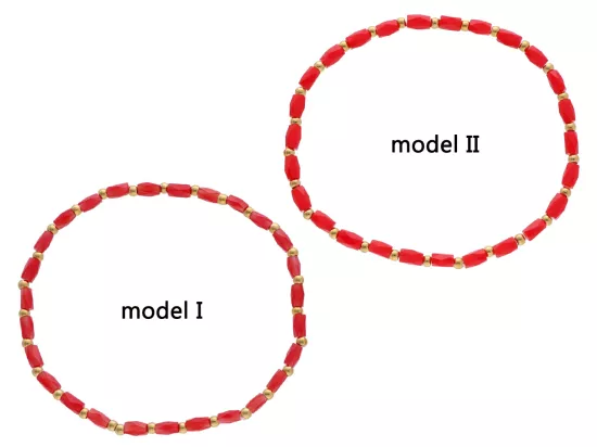 R4S46 BRANSOLETKA KRYSZTAŁKI I STAL CHIRURGICZNA NA GUMCE