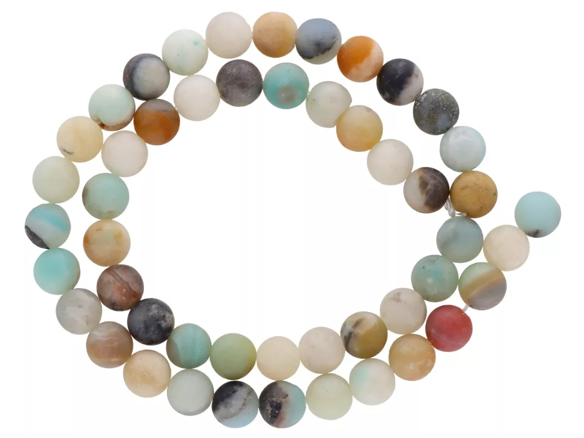 K6I69 AMAZONIT MATOWY KULE 8 mm - 1 SZNUR