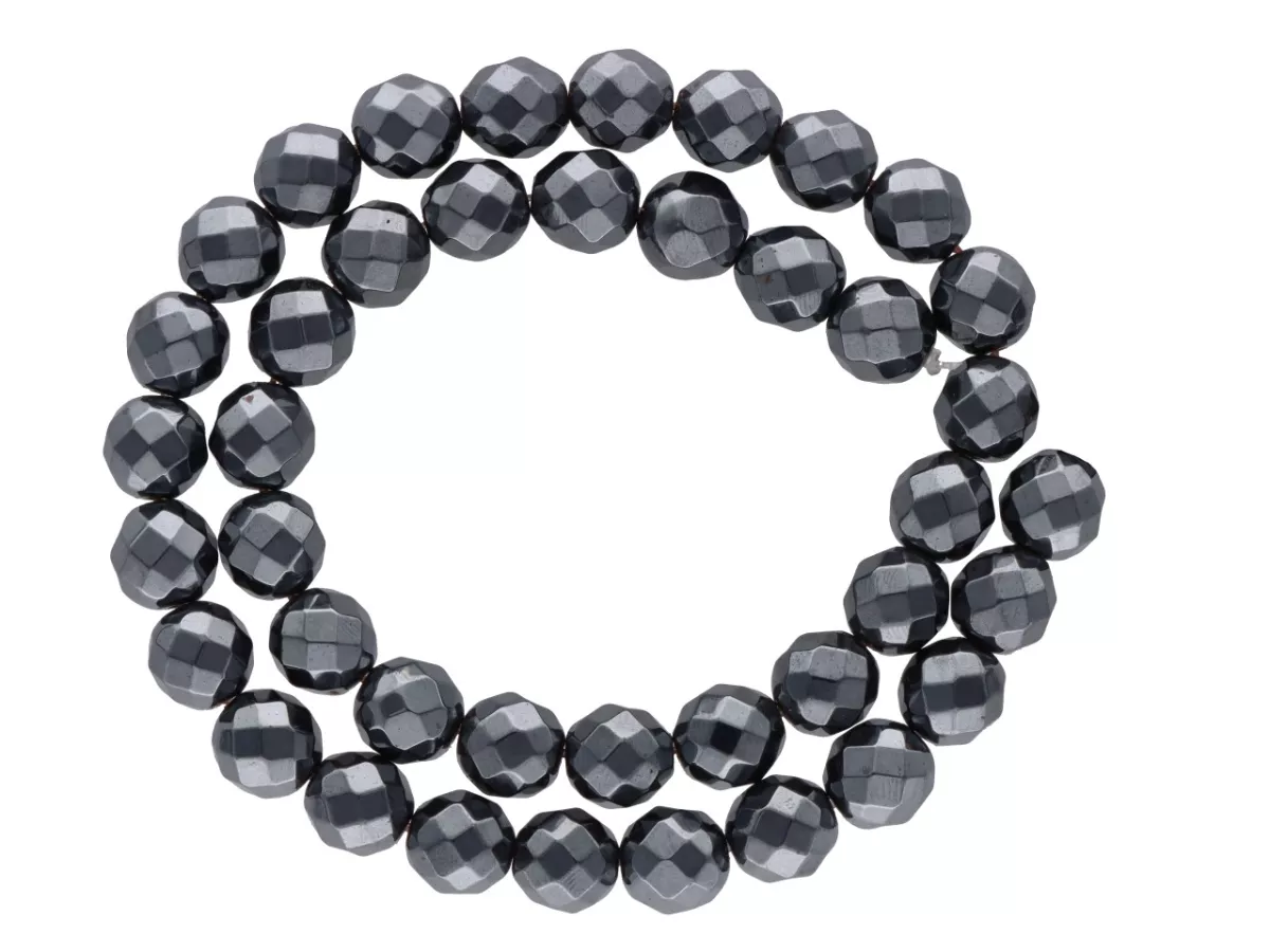 K5N57H HEMATYT KULE FASETOWANE 10 mm - 5 SZNURÓW - ZESTAW