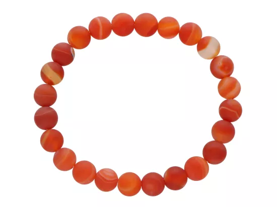 R2L07 BRANSOLETKA AGAT MATOWY KULE 8 mm