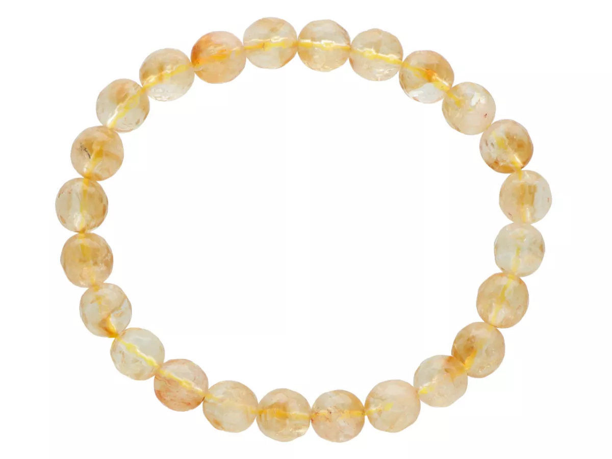 R4W58 BRANSOLETKA CYTRYN KULE FASETOWANE 8,5 mm