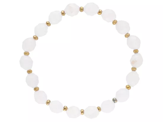 R4U40 BRANSOLETKA KWARC RÓŻOWY OWAL FASETOWANY 7/8 mm