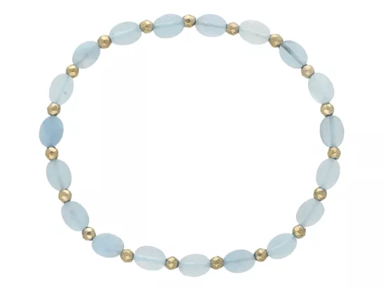 R5E24 BRANSOLETKA AKWAMARYN I HEMATYT MIODOWY