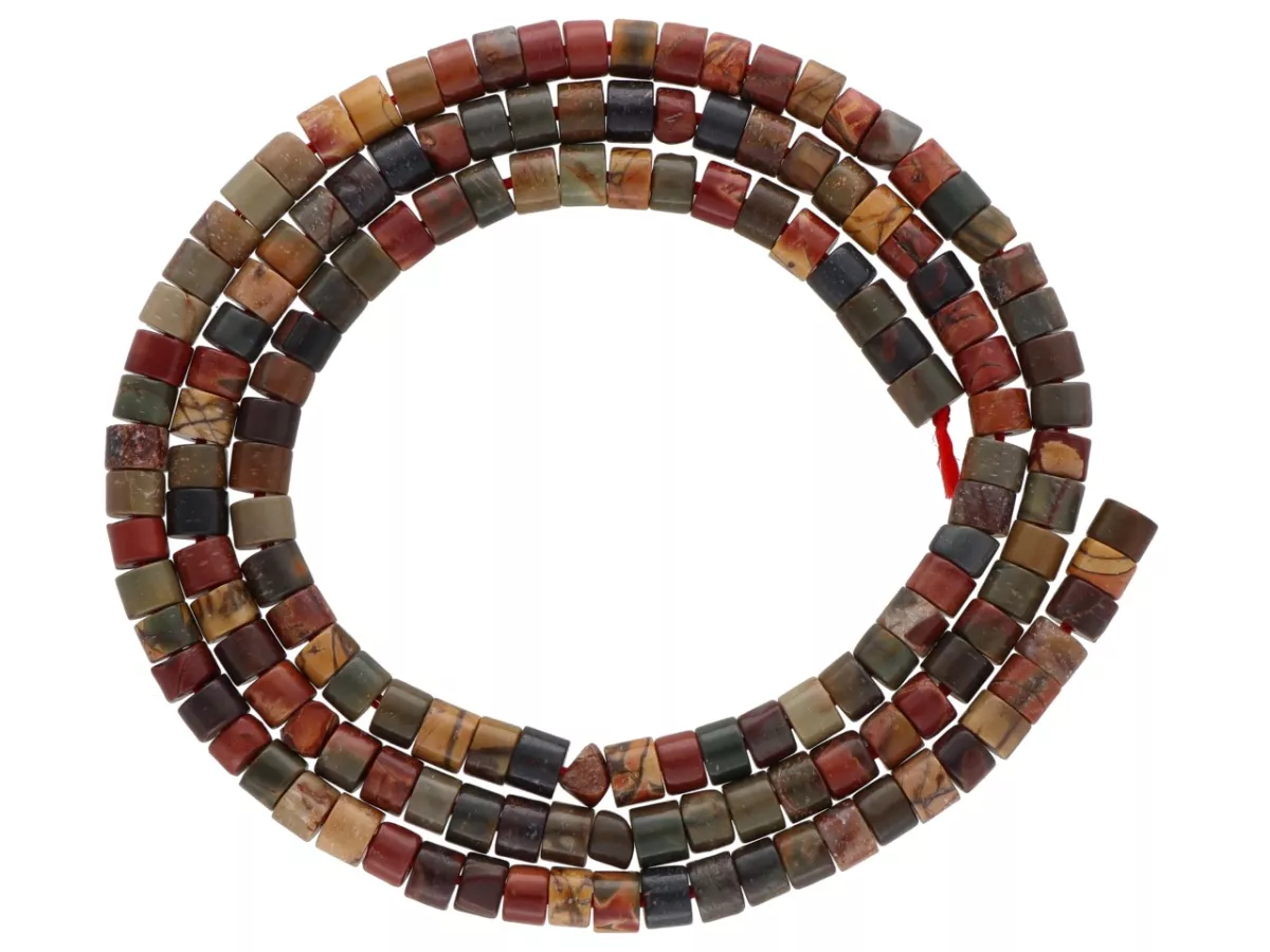 K7R79 JASPIS PICASSO WALEC 3/2 mm  - 1 SZNUR