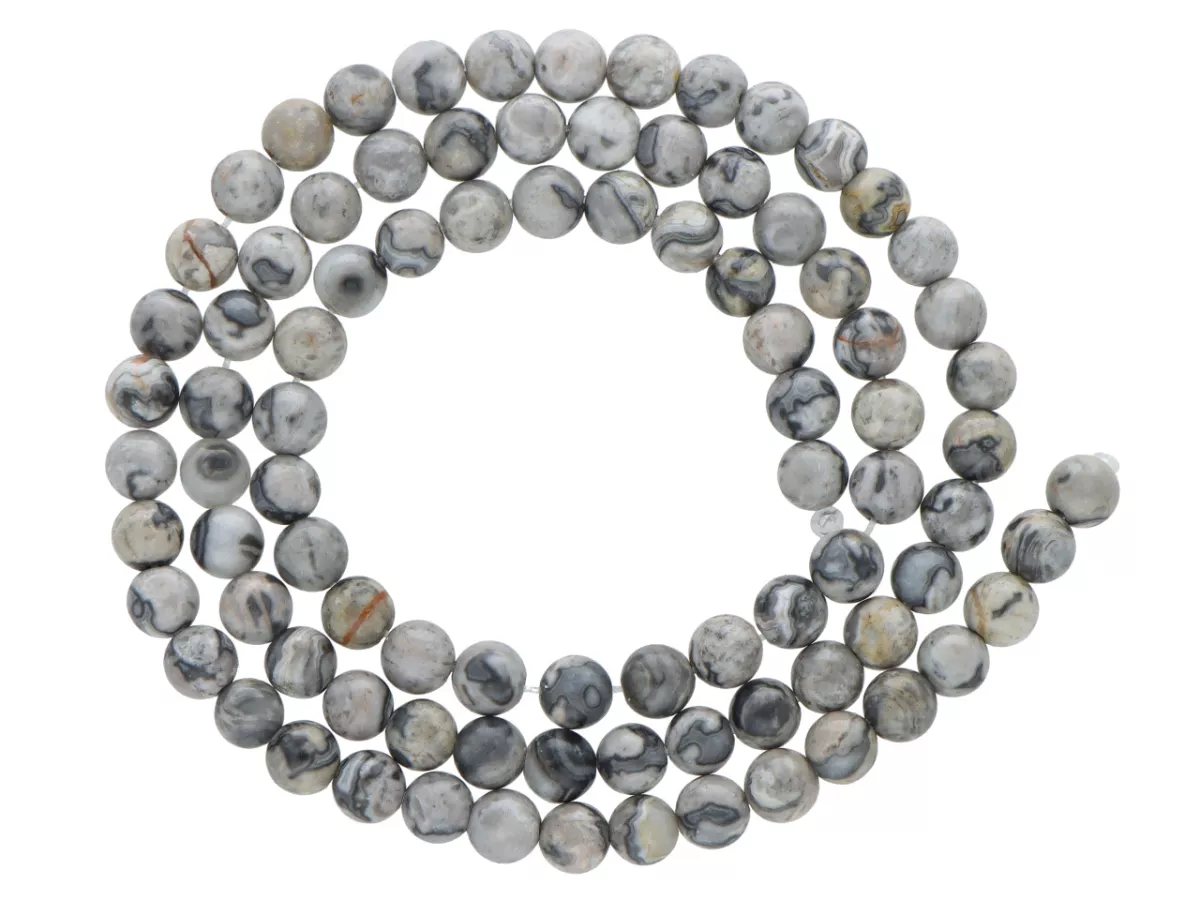 K6N60 JASPIS PICASSO SZARY KULE 4,5 mm - 1 SZNUR