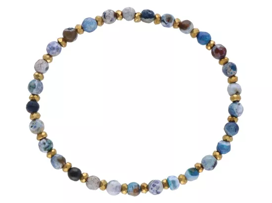 R5B15 BRANSOLETKA AGAT I HEMATYT