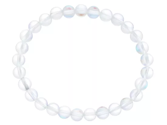 R4N24 BRANSOLETKA CYRKONIA SZKLANA POŁYSK KULE 6,5 mm