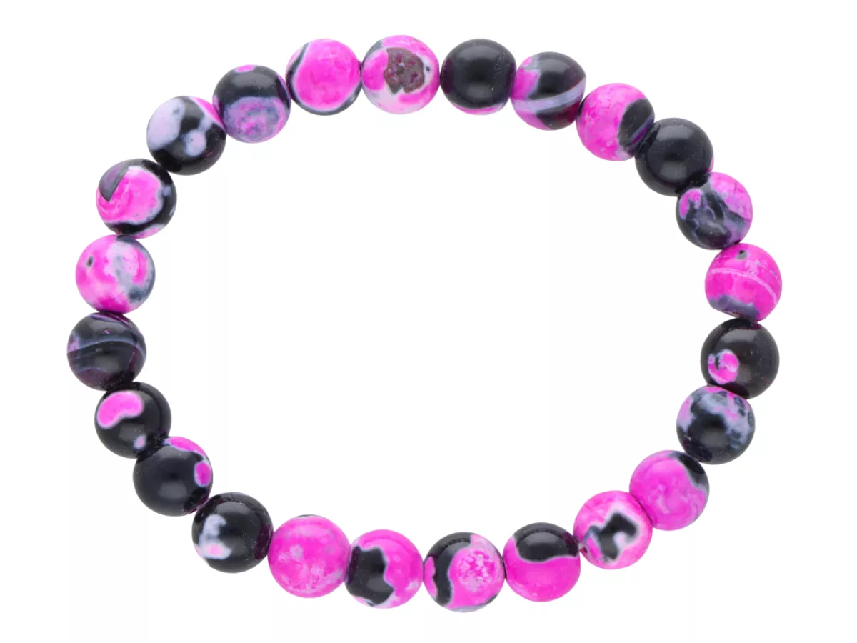R5H08 BRANSOLETKA AGAT OGNISTY KULE 8,5 mm