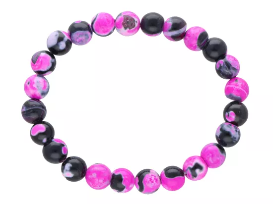 R5H08 BRANSOLETKA AGAT OGNISTY KULE 8,5 mm