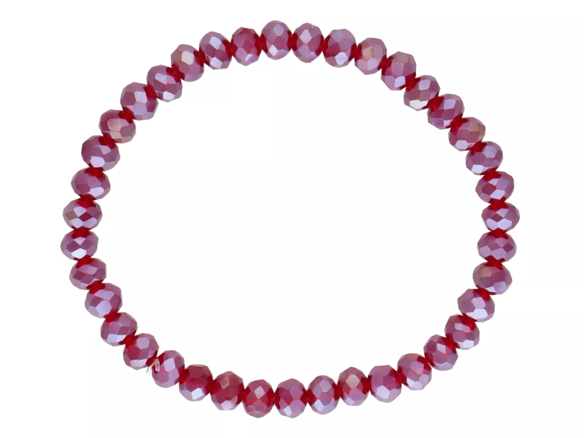 R4G09 BRANSOLETKA KRYSZTAŁKI 6 mm NA GUMCE