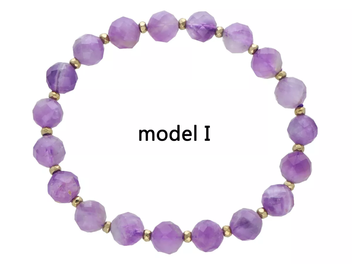 R5B83 BRANSOLETKA AMETYST I HEMATYT