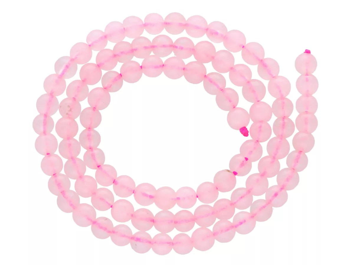 K6N48 KWARC RÓŻOWY KULE 4,5 mm - 1 SZNUR