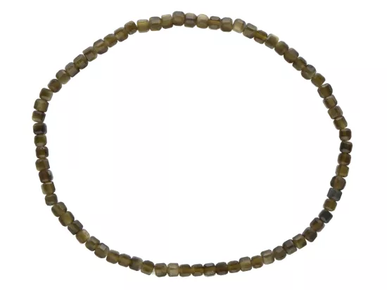 R4K94 BRANSOLETKA ZŁOTY OBSYDIAN KOSTKI FASETOWANE 2,5 mm