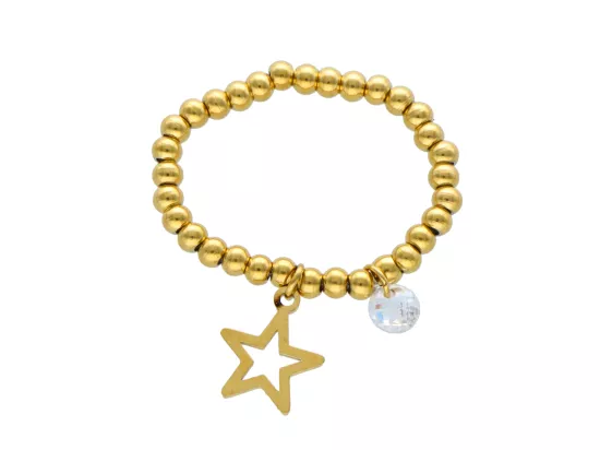 R3Y40 PIERŚCIONEK ZE STALI CHIRURGICZNEJ Z ZAWIESZKAMI - 1 SZTUKA