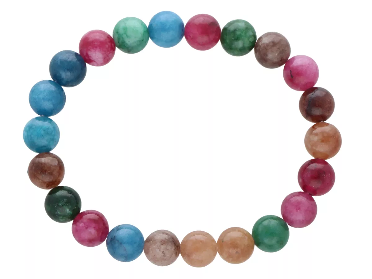 R5H21 BRANSOLETKA JADEIT MIX KULE 8,5 mm