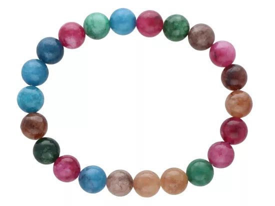 R5H21 BRANSOLETKA JADEIT MIX KULE 8,5 mm