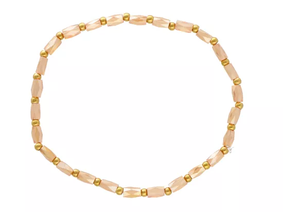 R4S55 BRANSOLETKA KRYSZTAŁKI I STAL CHIRURGICZNA NA GUMCE