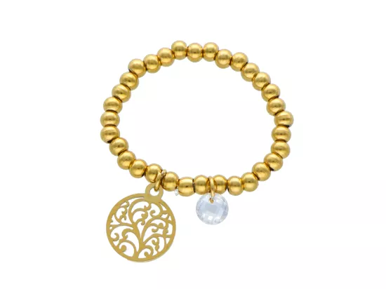 R3Y38 PIERŚCIONEK ZE STALI CHIRURGICZNEJ Z ZAWIESZKAMI - 1 SZTUKA