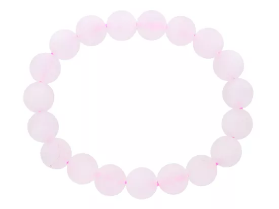 R2W96 BRANSOLETKA KWARC RÓŻOWY MATOWY KULE 10,5 mm