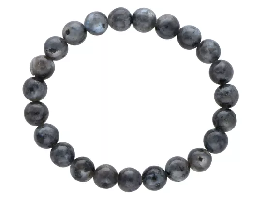 R1E64 BRANSOLETKA LABRADORYT CZARNY KULE 8 mm