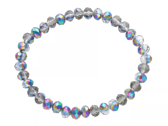 R4C87 BRANSOLETKA KRYSZTAŁKI 6 mm NA GUMCE