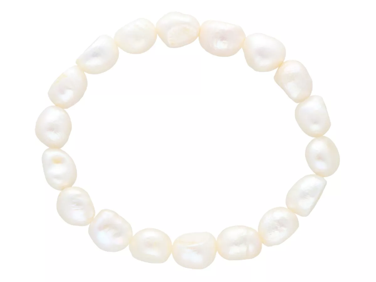 R2R66 BRANSOLETKA PERŁY NATURALNE NA GUMCE