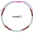R4O17 BRANSOLETKA SHAMBALLA AMAZONIT GRANAT I STAL CHIRURGICZNA