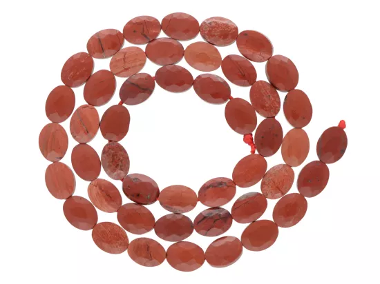 K7P72 JASPIS CZERWONY OWAL FASETOWANY 6/8 mm - 1 SZNUR