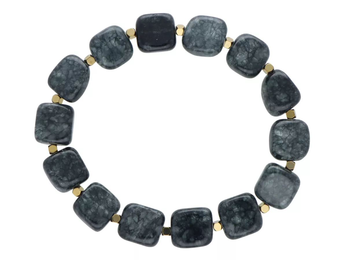 R5D76 BRANSOLETKA AGAT I HEMATYT