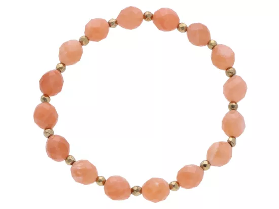 R4U42 BRANSOLETKA KAMIEŃ SŁONECZNY OWAL FASETOWANY 7/8 mm