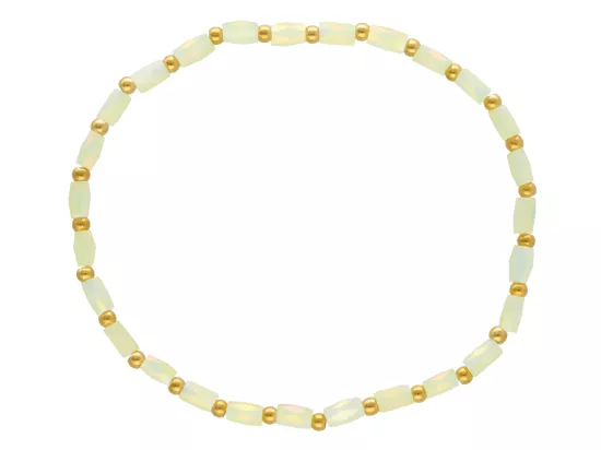 R4S50 BRANSOLETKA KRYSZTAŁKI I STAL CHIRURGICZNA NA GUMCE