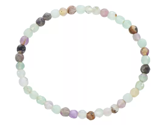 R4W36 BRANSOLETKA FLUORYT KULE FASETOWANE 4 mm