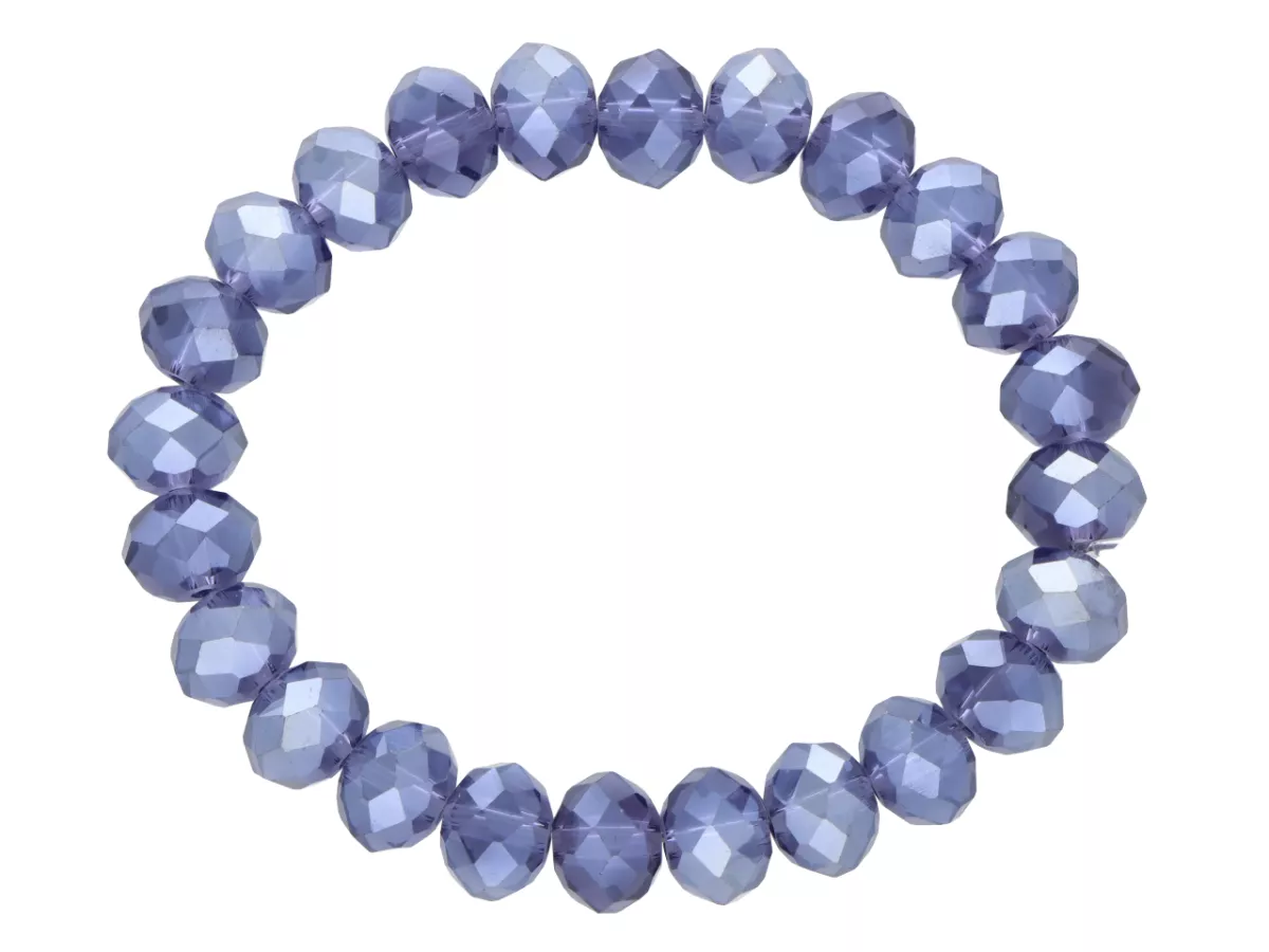 R2T69 BRANSOLETKA KRYSZTAŁKI 10 mm NA GUMCE