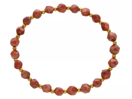 R4M15 BRANSOLETKA PIASEK PUSTYNI DIAMENTOWY KULE FASETOWANE 6 mm