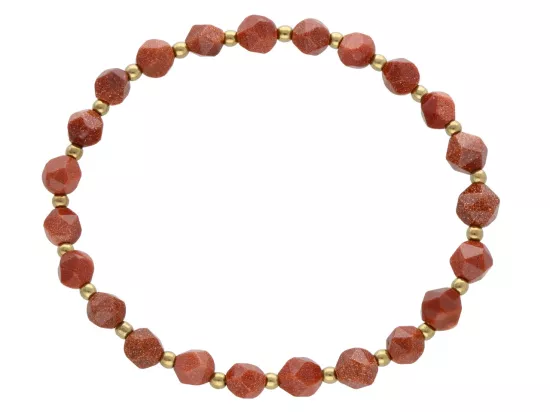 R4M15 BRANSOLETKA PIASEK PUSTYNI DIAMENTOWY KULE FASETOWANE 6 mm