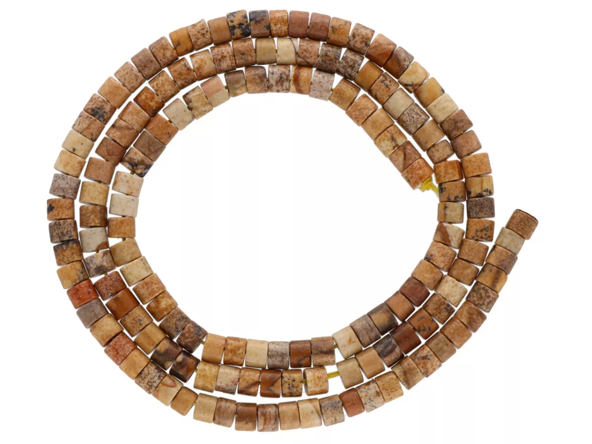 K7R73 JASPIS OBRAZKOWY WALEC 3/2 mm  - 1 SZNUR