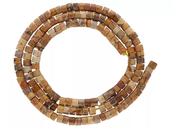 K7R73 JASPIS OBRAZKOWY WALEC 3/2 mm  - 1 SZNUR