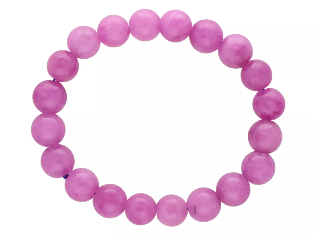 R4S29 BRANSOLETKA JADEIT LILIOWY KULE 10,5 mm