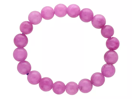 R4S29 BRANSOLETKA JADEIT LILIOWY KULE 10,5 mm