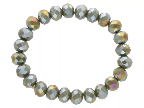 R2T71 BRANSOLETKA KRYSZTAŁKI 10 mm NA GUMCE