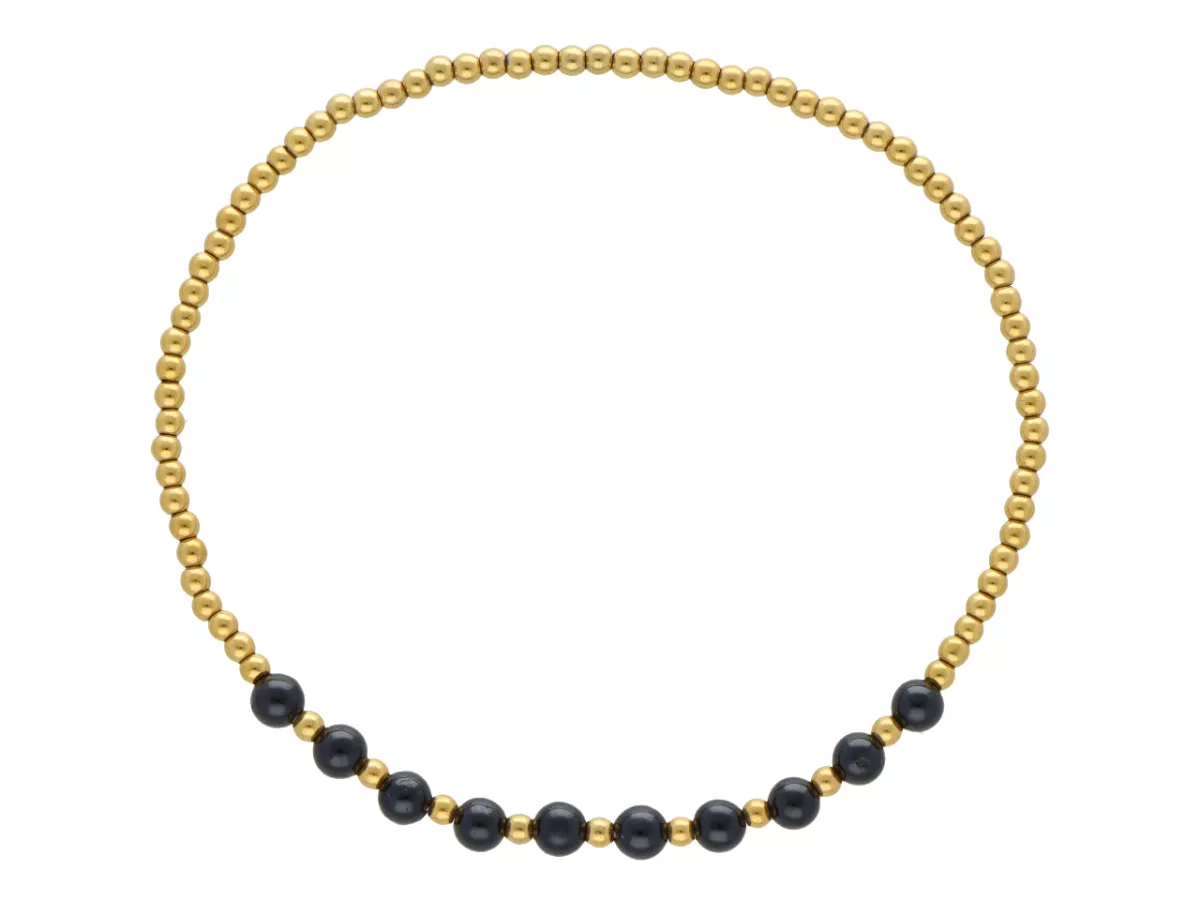 R5C67 BRANSOLETKA TURMALIN CZARNY I HEMATYT