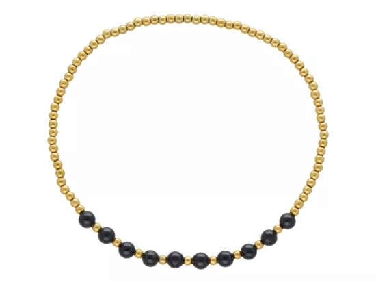 R5C67 BRANSOLETKA TURMALIN CZARNY I HEMATYT