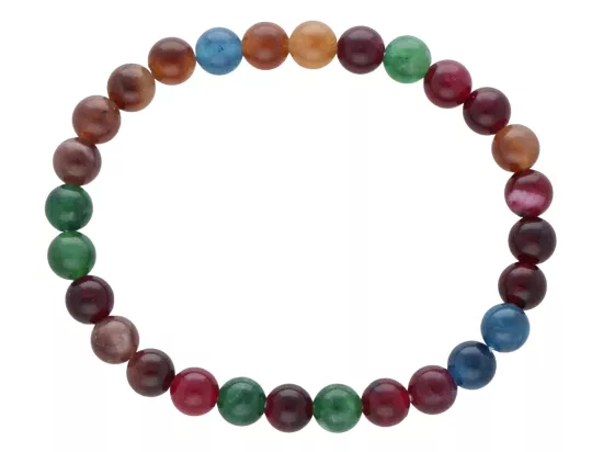 R5H20 BRANSOLETKA JADEIT MIX KULE 6,5 mm